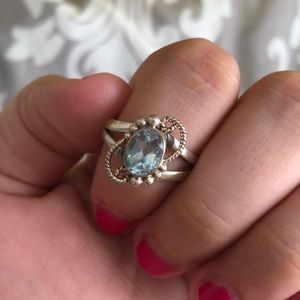 Size 8 blue topaz ring